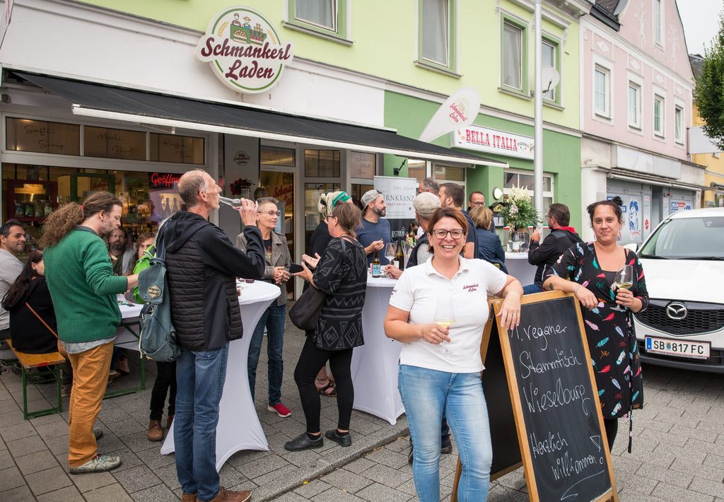 Veganer Stammtisch im Wieselburger Schmankerlladen am 7. Juli 2022