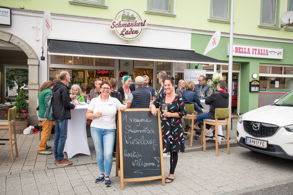 Veganer Stammtisch im Wieselburger Schmankerlladen am 7. Juli 2022