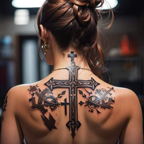 3 Cross Tattoo on Back
