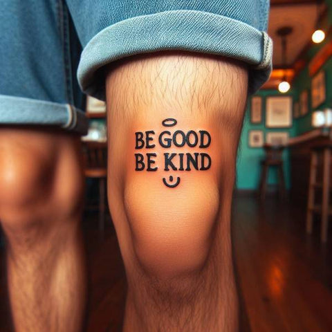Above Knee Tattoo Words 1