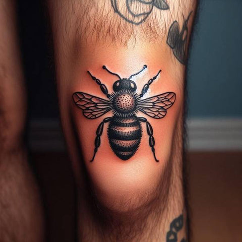 Above The Knee Bee Tattoo