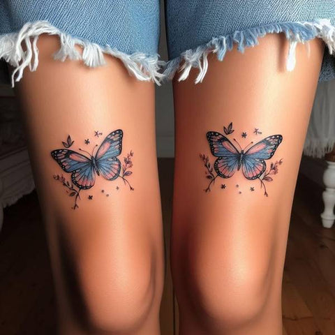 Above The Knee Butterfly Tattoo 1