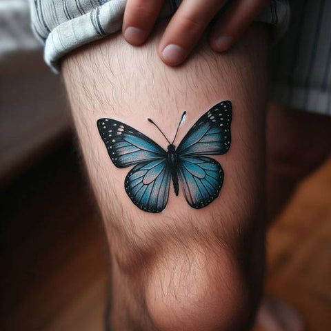 Above The Knee Butterfly Tattoo 2