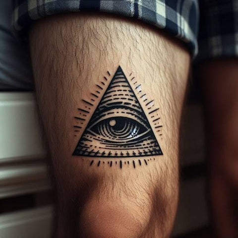 Above The Knee Illuminati Tattoo 2