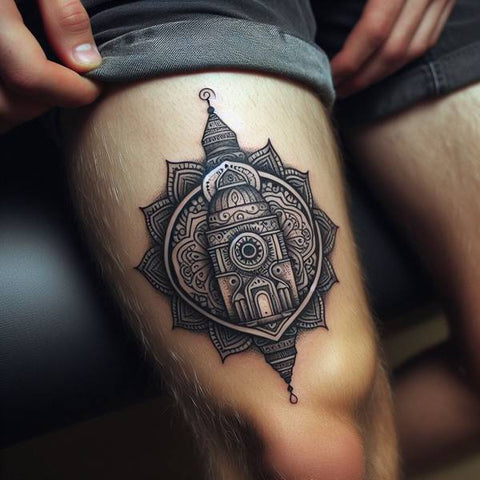 Above The Knee Mandala Tattoo 2