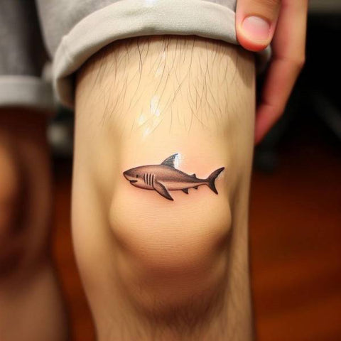 Above The Knee Shark Tattoo 1