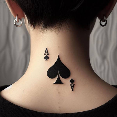 Ace of Spades Neck Tattoo 2