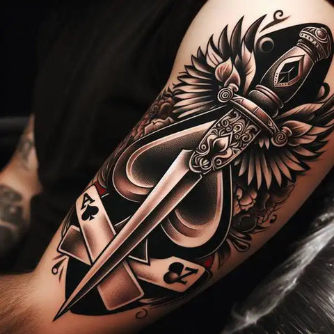 Ace of Spades and Dagger Tattoo 1