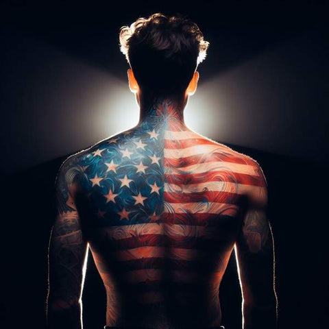 American Flag Back Tattoo 2