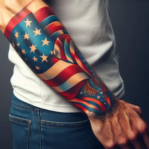 American Flag Forearm Tattoo 1