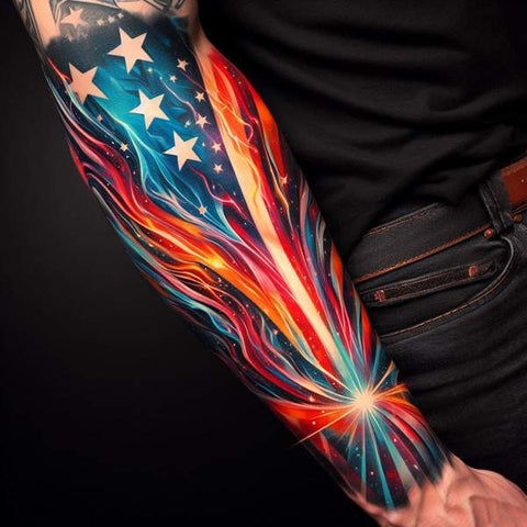 American Flag Forearm Tattoo 2