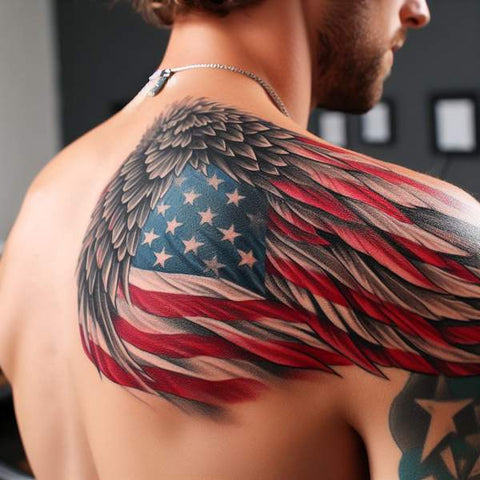 American Flag Tattoo on Shoulder 2