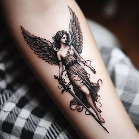 Angel with Sword Tattoo