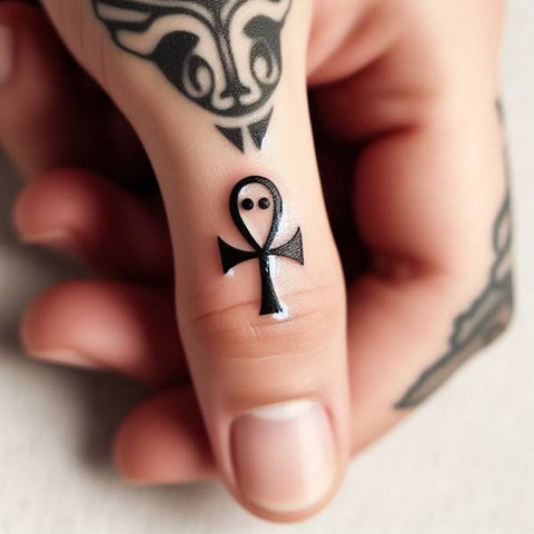 Ankh Finger Tattoo 1