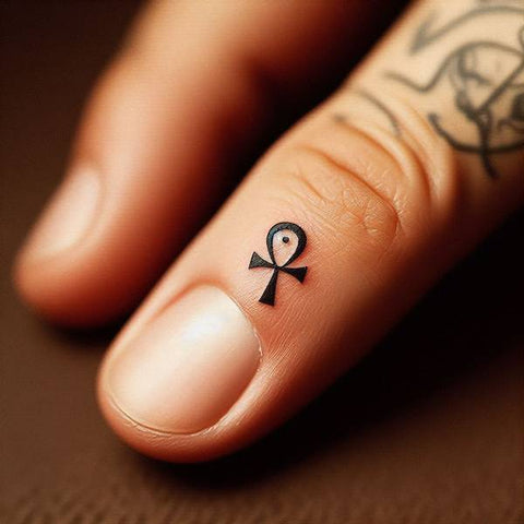 Ankh Finger Tattoo 2