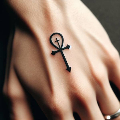 Ankh Hand Tattoo 1