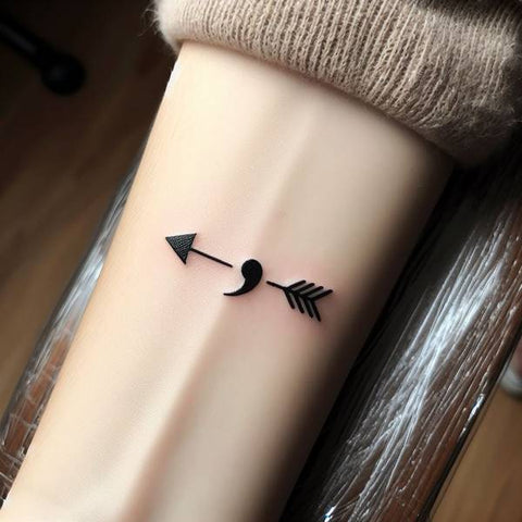 Arrow Semicolon Tattoo