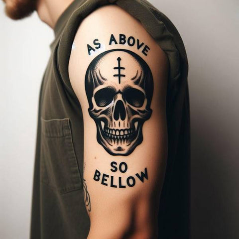 “As above, so below” Skull Tattoo 1