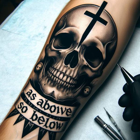 “As above, so below” Skull Tattoo 2