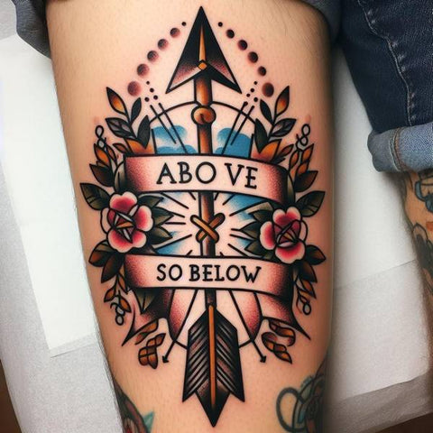 “As above, so below” Traditional Tattoo 1