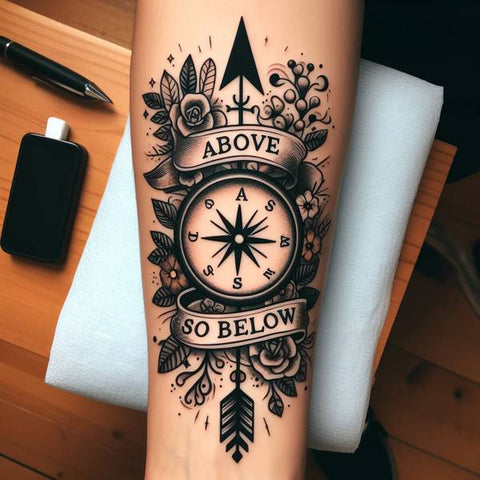 “As above, so below” Traditional Tattoo 2