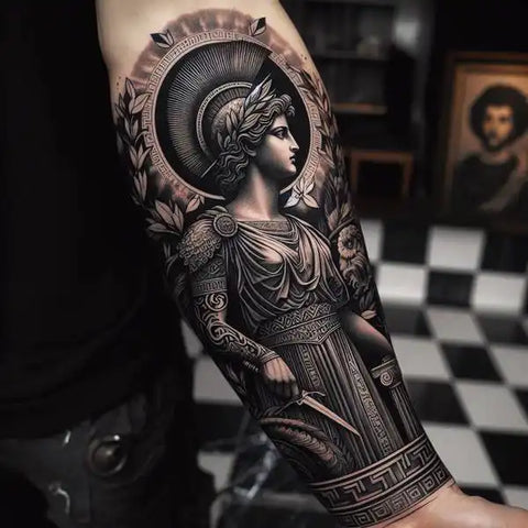 Athena Blackwork Tattoo 1