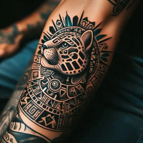 Aztec Jaguar Tattoo 1