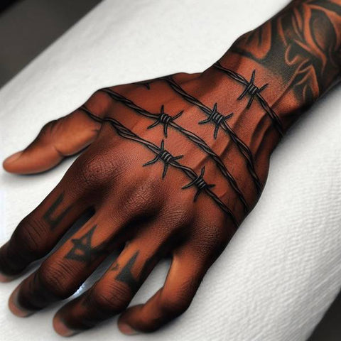 Barbed Wire Hand Tattoo 2