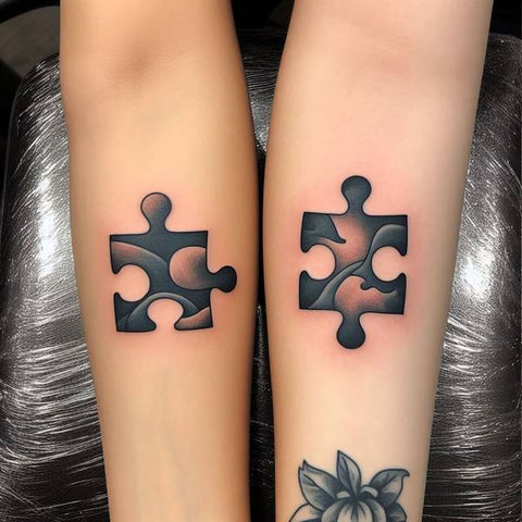 Matching Puzzle Piece Tattoo