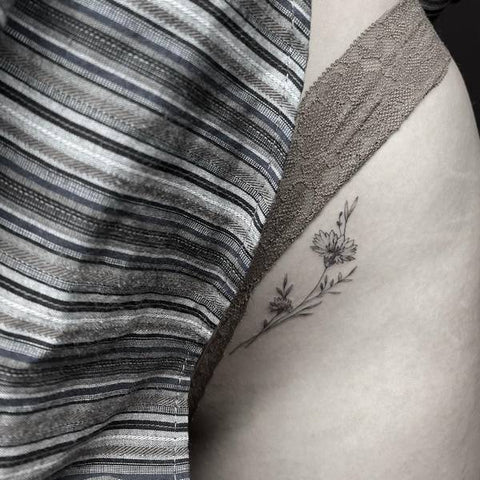 Bikini Line Floral Tattoo 1