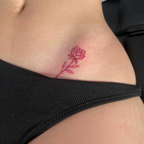 Bikini Line Rose Tattoo 1