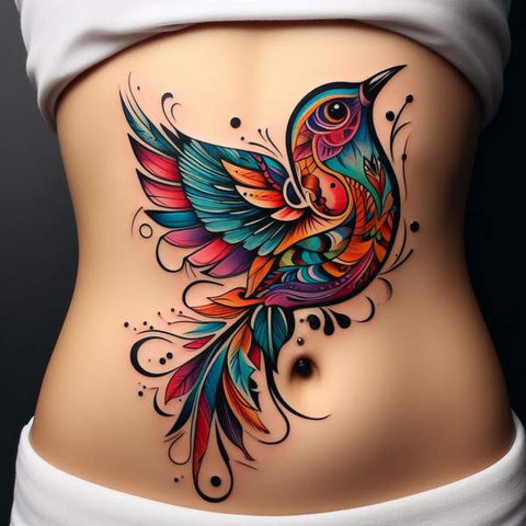 Bird Stomach Tattoo