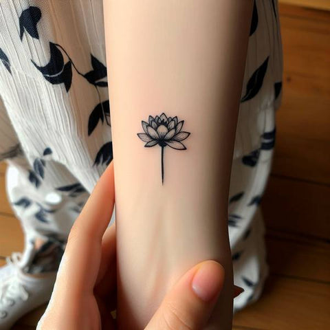 Black And White Water Lily Tattoo 2
