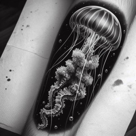 Black Jellyfish Tattoo