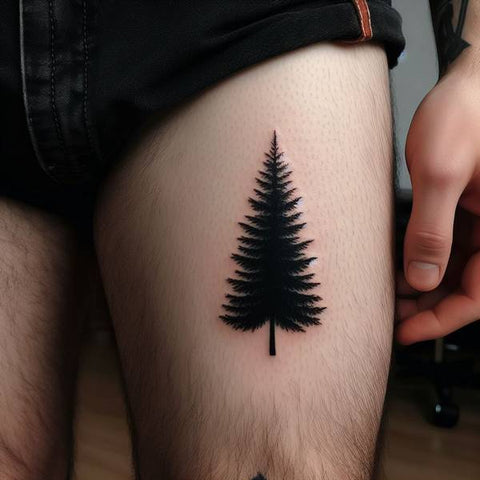 Black Pine Tree Tattoo