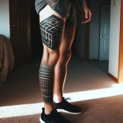 Blackwork Leg Tattoo 1