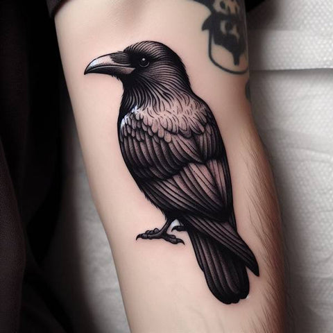 Blackwork Raven Tattoo 1