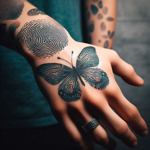 Butterfly fingerprint tattoo 1