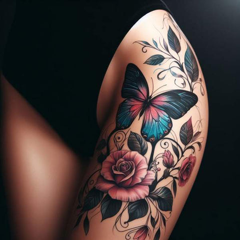 Butterfly Thigh Tattoo