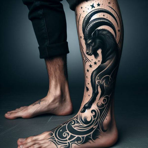 Capricorn Leg Tattoo