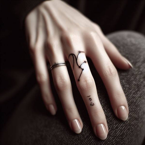 Capricorn Finger Tattoo