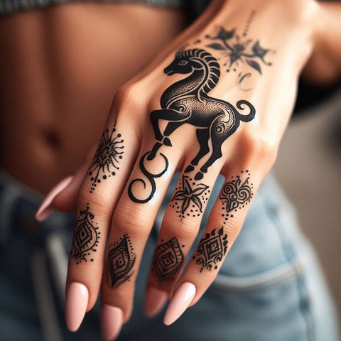 Capricorn Hand Tattoo