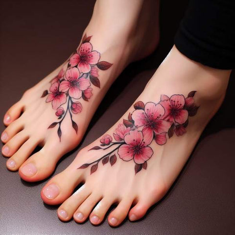 Cherry Blossom Foot Tattoo 1
