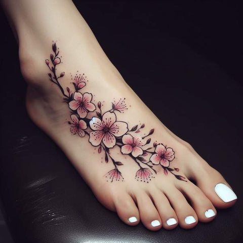 Cherry Blossom Foot Tattoo 2