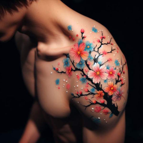 Cherry Blossom Shoulder Tattoo