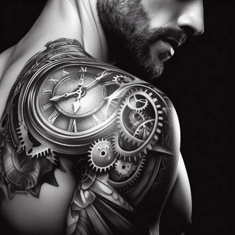 Clock Face Drawing Hourglass Roman Numerals - Old Clock Tattoo Designs, HD  Png Download - kindpng