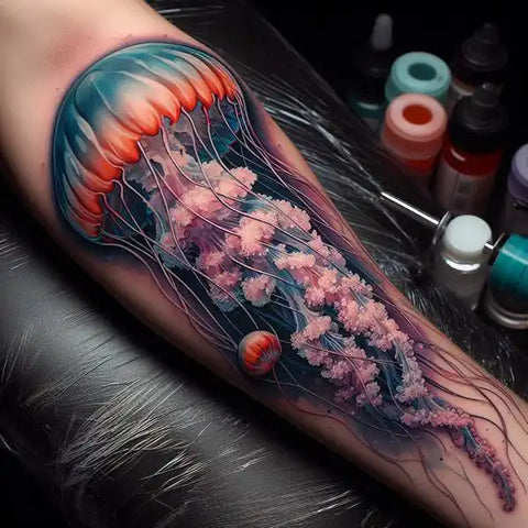 Colorful Jellyfish Tattoo 1
