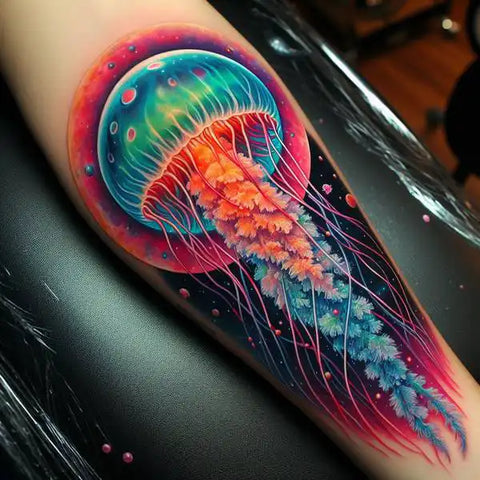 Colorful Jellyfish Tattoo 2