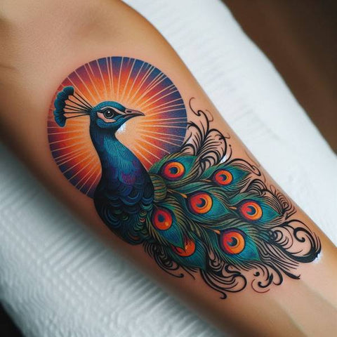 Colorful Peacock Tattoo 2