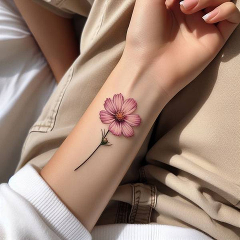 Cosmos Flower Forearm Tattoo 1